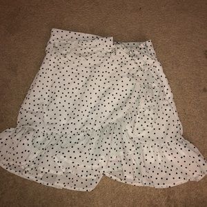 white skirt with black spots